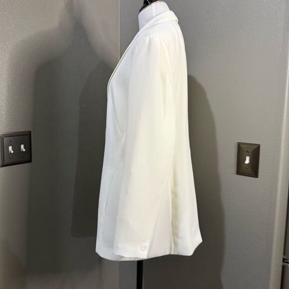 Vintage Jones wear Cream Crepe Single Button Blazer Jacket - Picture 7 of 11